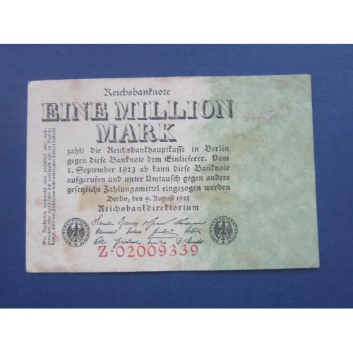 Банкнота 1000000 1 миллион марок Германия 1923 август