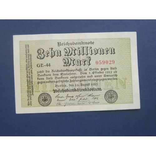 Банкнота 10000000 10 миллионов марок Германия 1923 октябрь состояние