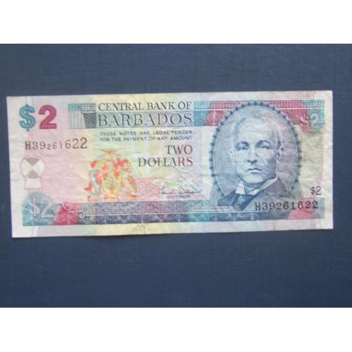 Банкнота 2 доллара Барбадос 2007 состояние VF