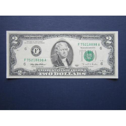 Банкнота 2 доллара США 1995 F 6 состояние XF+
