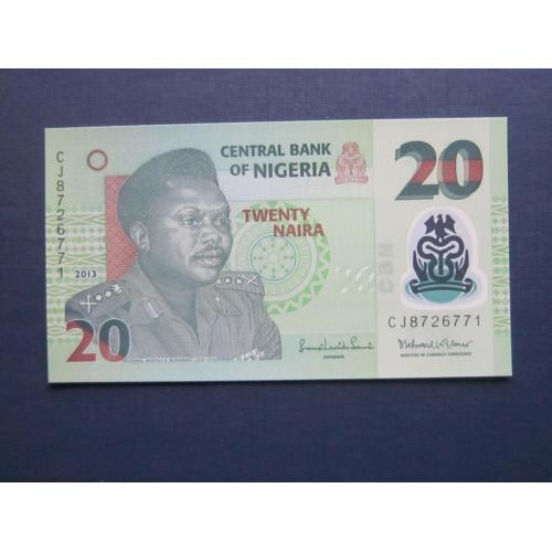 Банкнота 20 найра Нигерия 2013 пластик UNC пресс
