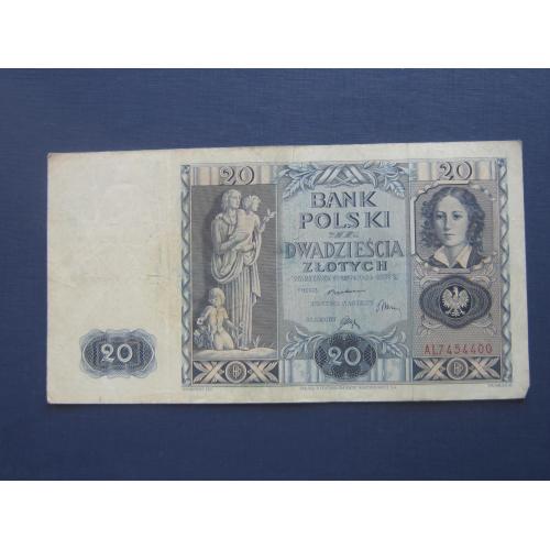 Банкнота 20 злотых Польша 1936