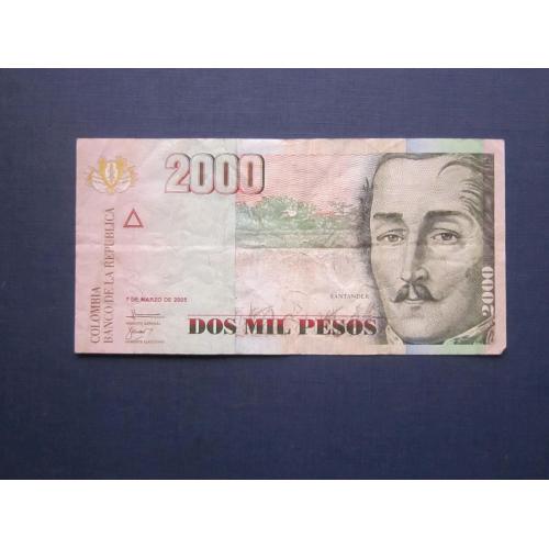 Банкнота 2000 песо Колумбия 2005 состояние VF+
