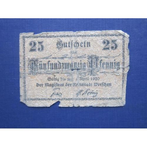 Банкнота 25 пфеннигов Германия 1920 нотгельд Дрезден как есть
