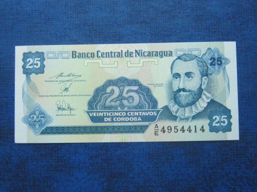 Банкнота 25 сентаво Никарагуа 1991 UNC пресс