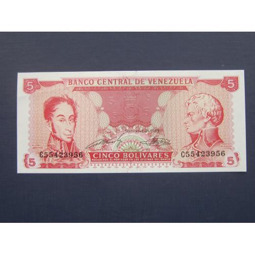 Банкнота 5 боливаров Венесуэла 1989 UNC пресс