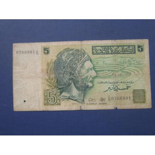 Банкнота 5 динаров Тунис 1993