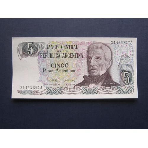 Банкнота 5 песо Аргентина 1983-1984 INC пресс