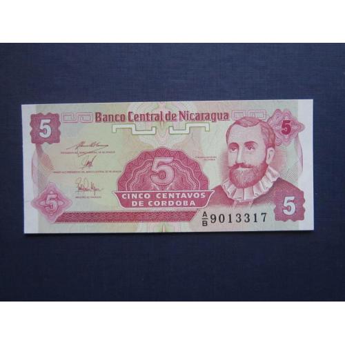 Банкнота 5 сентаво Никарагуа 1991 UNC пресс