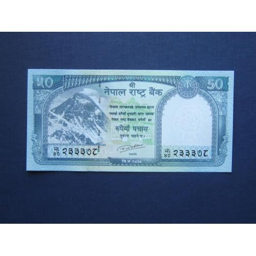 Банкнота 50 рупий Непал 2019 фауна снежный барс UNC пресс