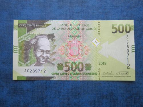 Банкнота 500 франков Гвинея 2018 UNC пресс