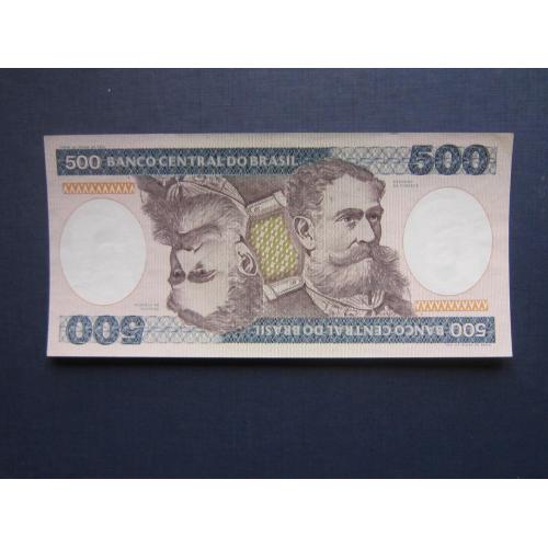 Банкнота 500 крузейро Бразилия 1981-1984 без штампа UNC пресс