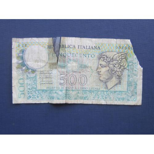 Банкнота 500 лир Италия как есть
