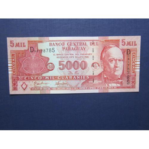 Банкнота 5000 гуарани Парагвай 2005 UNC пресс