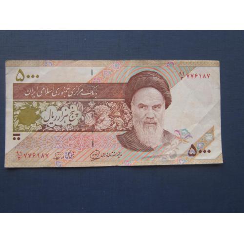 Банкнота 5000 риалов Иран 1993 аятолла Хомейни букет роз