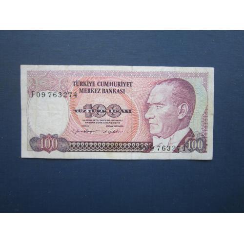 Банкнота Туреччина 100 лір 1970 (1984)