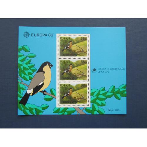 Блок 3 марки Азорские острова Португалия 1986 фауна птица MNH КЦ 10.5 $
