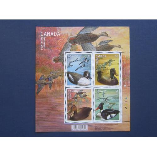 Блок 4 марки Канада 2006 фауна птицы утки гуси MNH