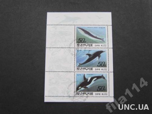 блок Корея 1992 киты дельфины
