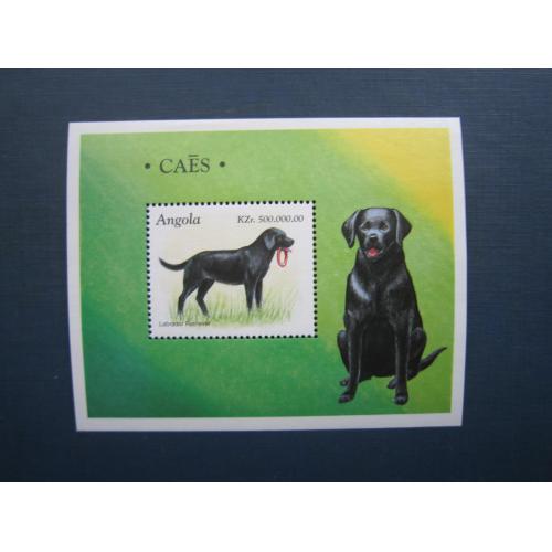 Блок марка Ангола 1998 фауна собака порода ретрівер лабрадор MNH КЦ 6 $