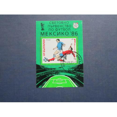 Блок марка Болгария 1985 спорт футбол чемпионат Мира гаш КЦ 1.6 $