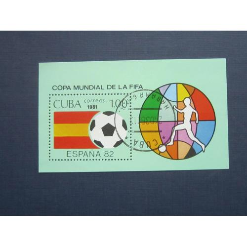 Блок марка Куба 1981 спорт футбол чемпионат Мира гаш КЦ 3.3 $