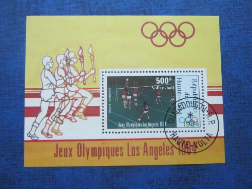 Блок Верхняя Вольта 1984 спорт олимпиада Лос Анжелес волейбол гаш