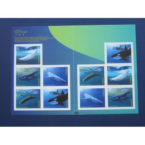 Буклет 2 блока 10 марок Канада 2022 фауна дельфины киты касатка MNH КЦ 11 $