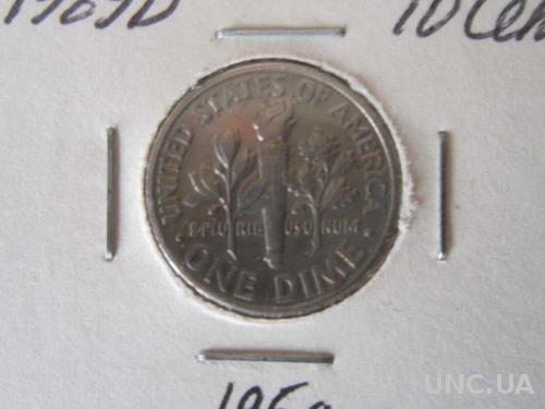 дайм 10 центов США 1989 D
