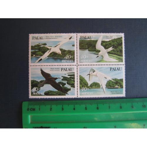 Квартблок 4 марки Палау 1984 фауна птахи чайки MNH КЦ 7 $