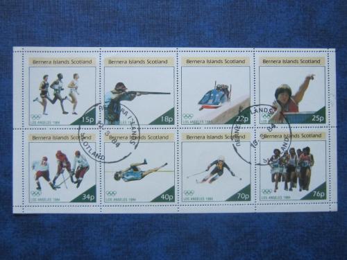 м/лист 8 марок Бернера Шотландия 1984 спорт олимпиада Лос Анджелес гаш