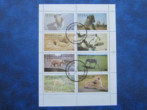 Малый лист 8 марок Эйнхаллоу 1977 фауна животные гаш