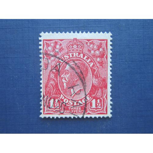 Марка Австралия 1924 стандарт 1.5 пенни красная перф 14.5:14 гаш