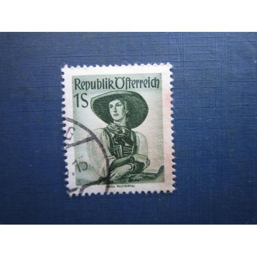 Марка Австрія 1948 стандарт етнос народний одяг 1 шил гаш