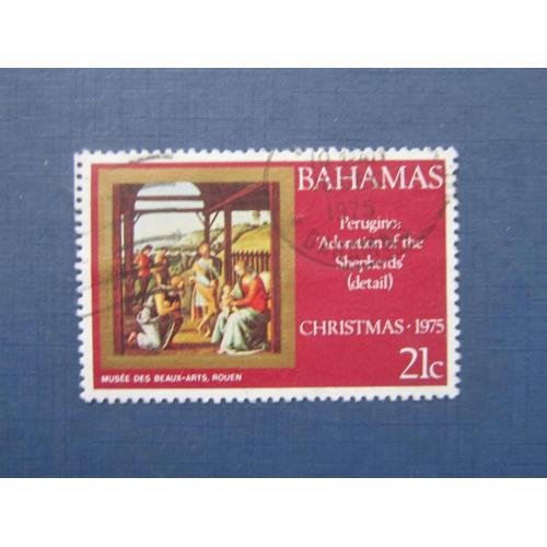 Марка Багамские острова Багамы 1975 искусство живопись икона Рождество 21 цент гаш