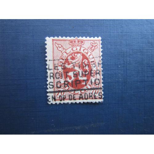 Марка Бельгія 1929 стандарт фауна лев 70 сантімів гаш