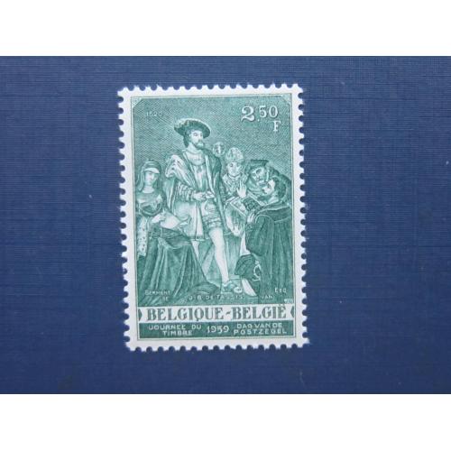 Марка Бельгия 1959 день почтовой марки искусство живопись гравюра MNH