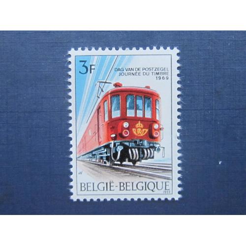 Марка Бельгия 1969 транспорт железная дорога электричка локомотив MNH