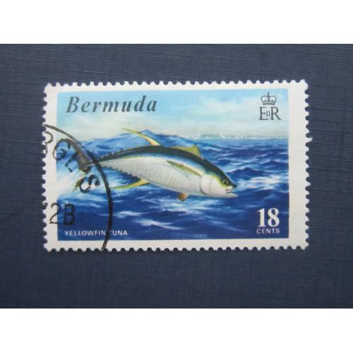 Марка Бермуда 1972 фауна рыба тунец 18 центов колония гаш