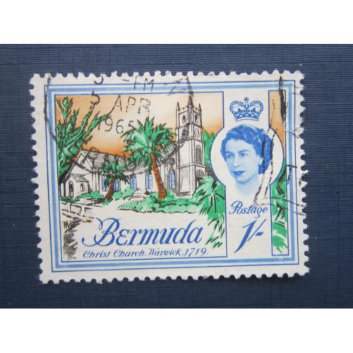 Марка Бермуда Бермудские острова 1962 архитектура 1 шиллинг гаш