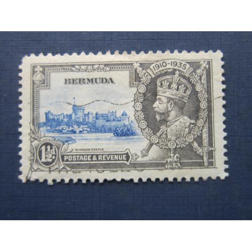 Марка Бермудские острова Бермуда Британские 1935 Виндзорский замок 1.5 пенса гаш