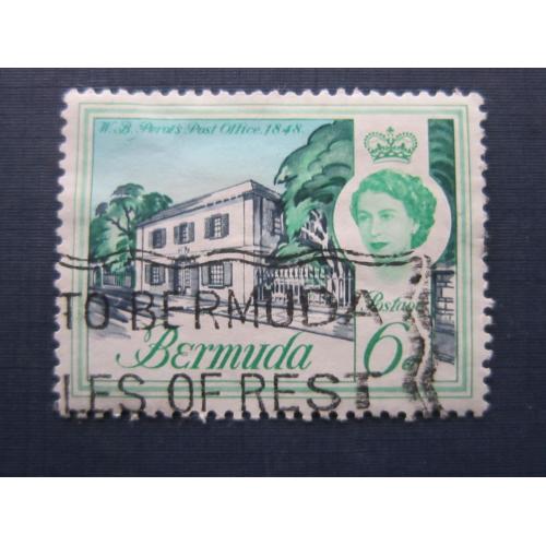 Марка Бермудские острова Бермуда Британские 1962 архитектура 6 пенсов гаш