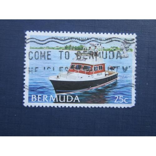 Марка Бермудские острова Британские Бермуда 1979 корабль флот полиция катер 25 центов гаш