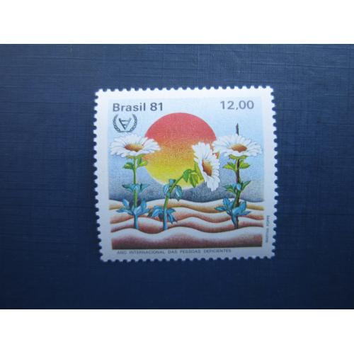 Марка Бразилия 1981 флора цветы MNH