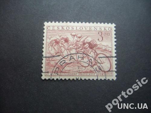 марка Чехословакия 1952 велоспорт
