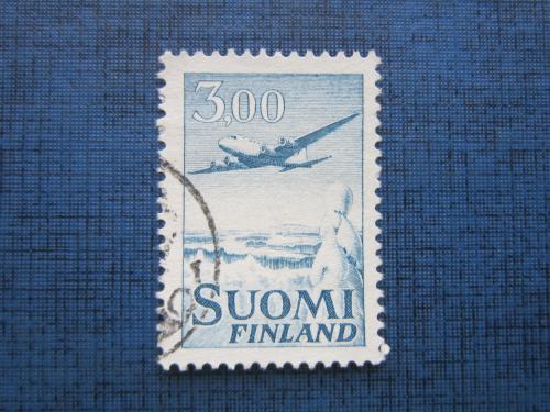 Марка Финляндия 1963 16 линий в 0 транспорт самолёт гаш КЦ 1.3 $