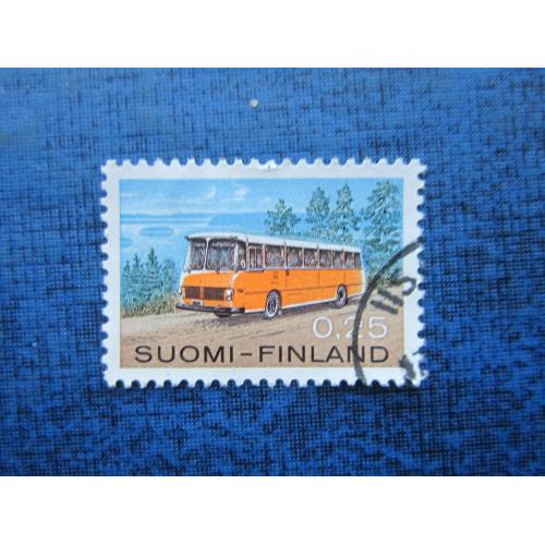 Марка Финляндия 1971 транспорт автомобиль автобус гаш