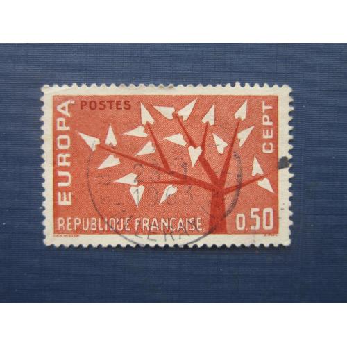 Марка Франция 1962 Европа СЕПТ флора дерево 50 сантимов гаш