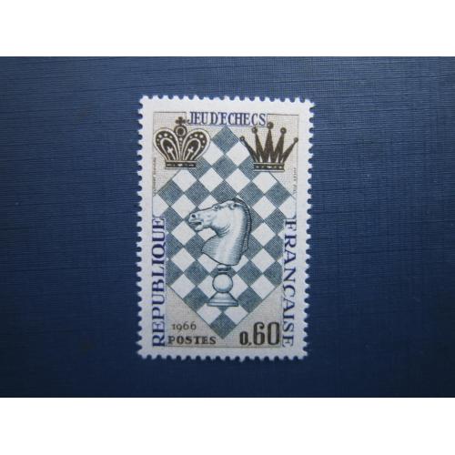 Марка Франция 1966 спорт шахматы фестиваль Гавр MNH