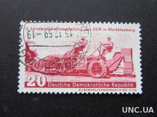 марка ГДР 1959 комбайн трактор
